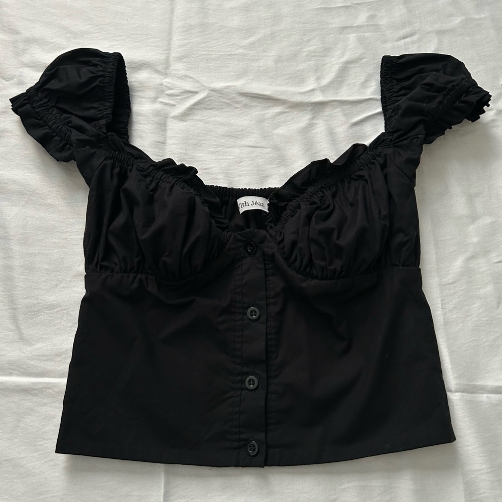 With Jean Louie Top in Black, Size XS